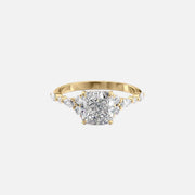 The Round Kristen Cushion Lab Diamond Ring 14k Yellow Gold 001