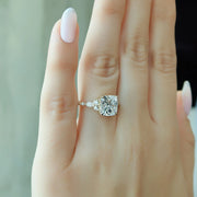  The Round Kristen Cushion Moissanite Ring 14k Yellow Gold 003