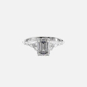  The Round Kristen Emerald Lab Diamond Ring 18k White Gold 001