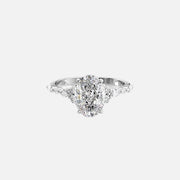  The Round Kristen Oval Lab Diamond Ring 14k White Gold 001