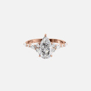  The Round Kristen Pear Lab Diamond Ring 14k Rose Gold 001