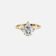 The Round Kristen Pear Lab Diamond Ring 14k Yellow Gold 001