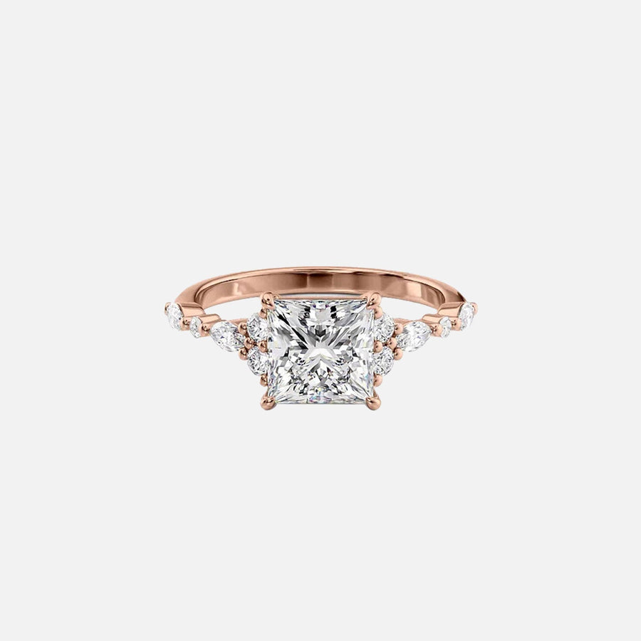  The Round Kristen Princess Lab Diamond Ring 18k Rose Gold 001