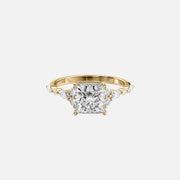  The Round Kristen Princess Lab Diamond Ring 18k Yellow Gold 001