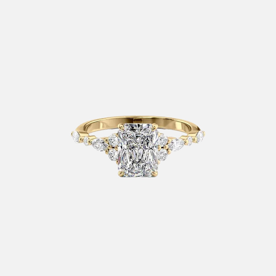 The Round Kristen Radiant Lab Diamond Ring 14k Yellow Gold 001