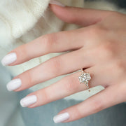  The Round Kristen Radiant Moissanite Ring 14k Rose Gold 003
