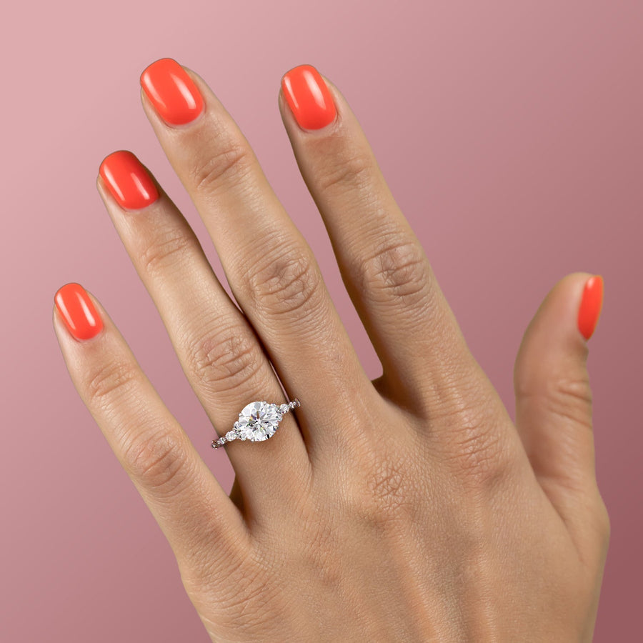  The Round Kristen Round Lab Diamond Ring 14k White Gold 004