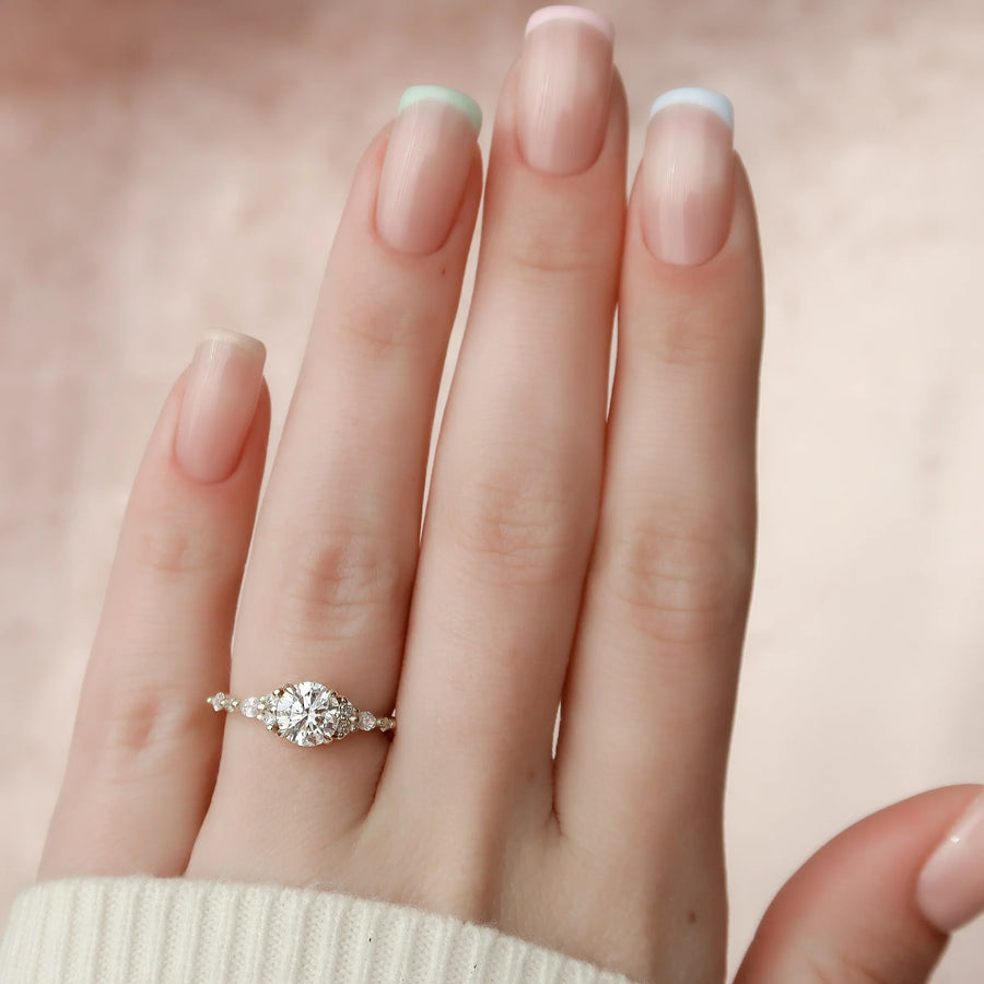  The Round Kristen Round Lab Diamond Ring 14k Yellow Gold 003