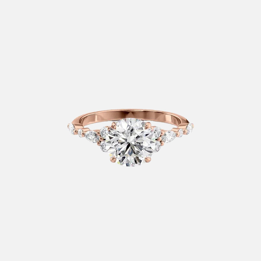  The Round Kristen Round Lab Diamond Ring 18k Rose Gold 001