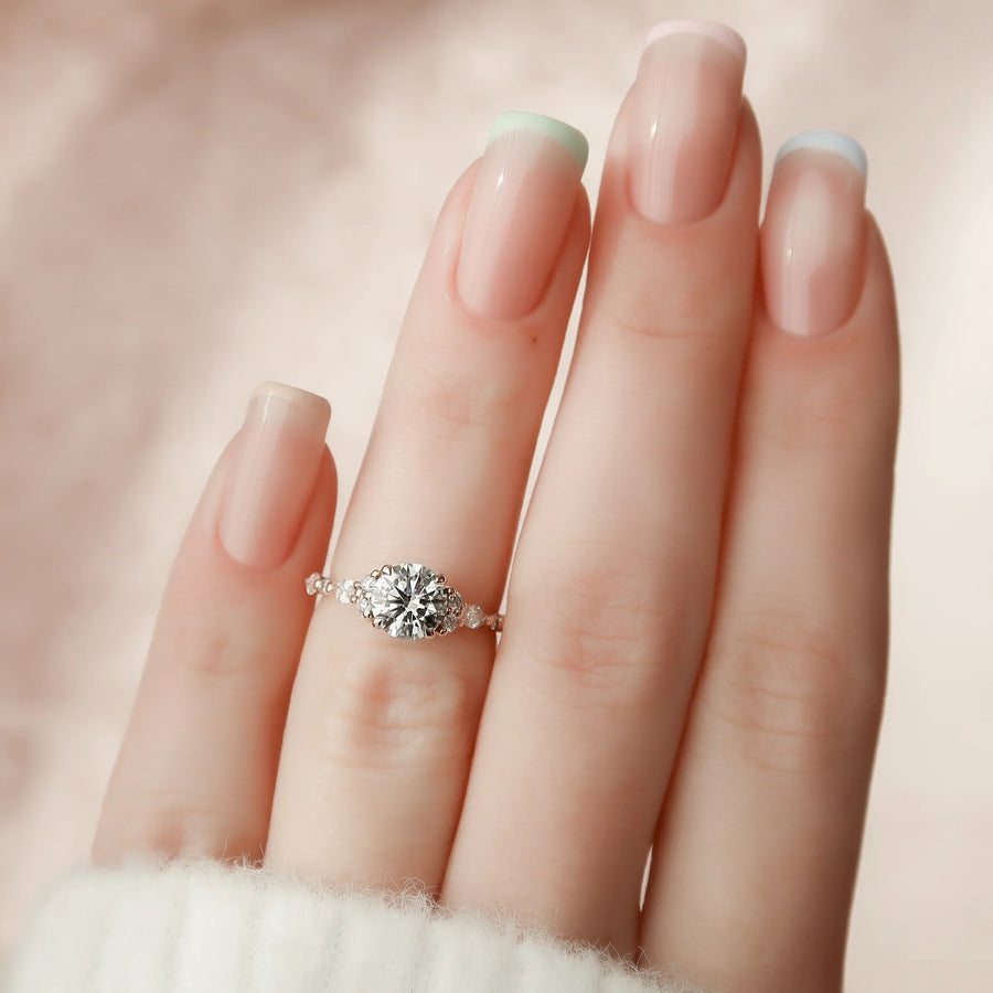  The Round Kristen Round Lab Diamond Ring 18k Rose Gold 003
