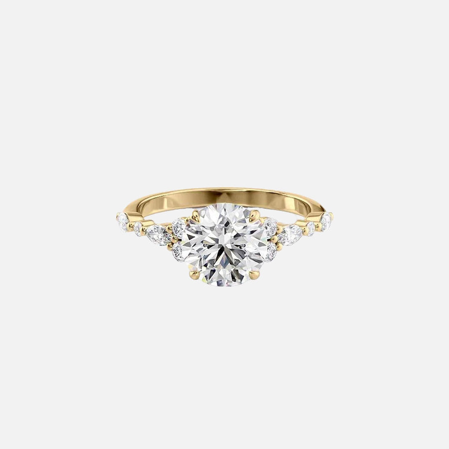  The Round Kristen Round Lab Diamond Ring 18k Yellow Gold 001