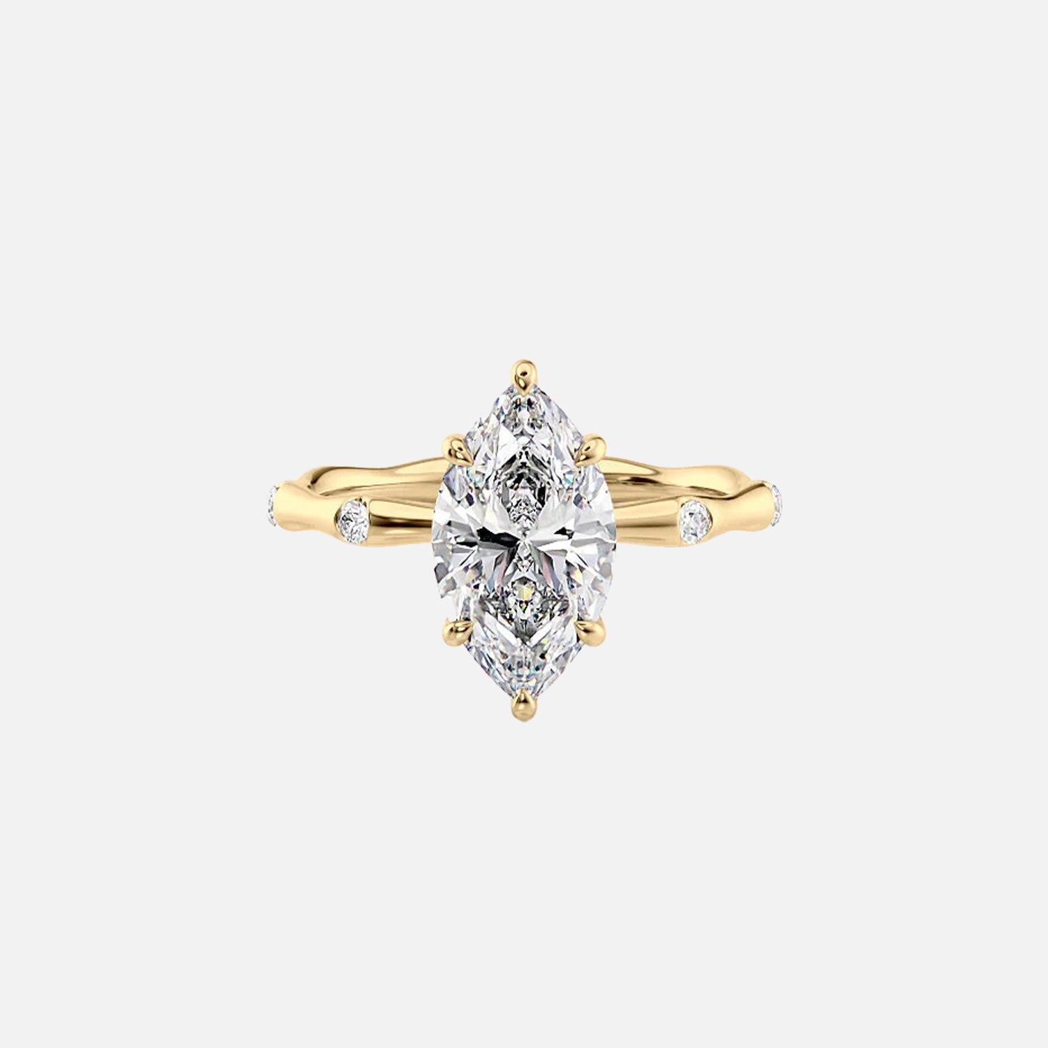 The Sabrina Marquise Side Stone Moissanite Ring -1542