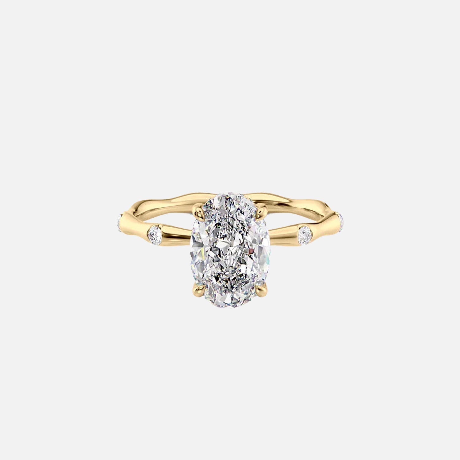 The Sabrina Oval Side Stone Moissanite Ring -2066