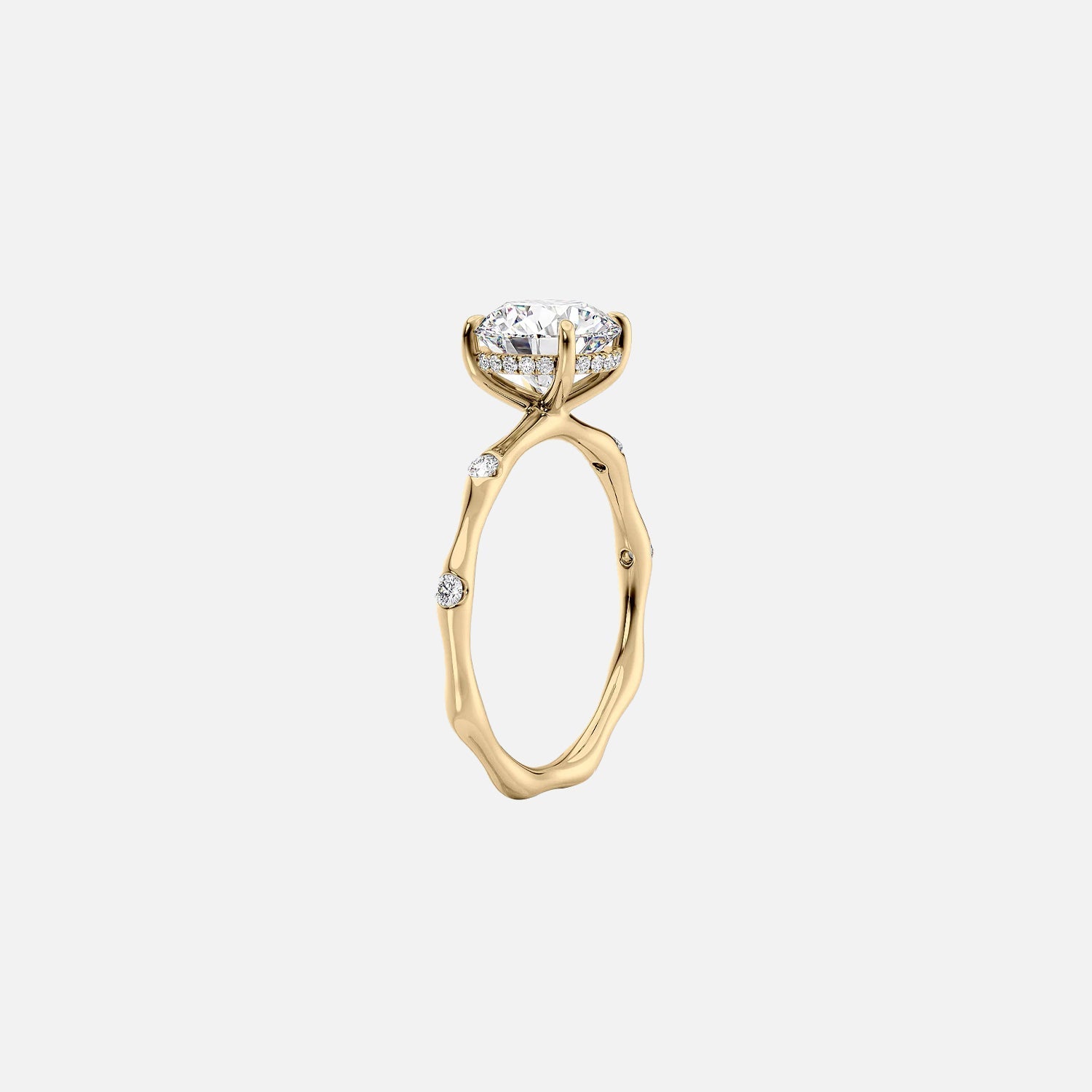  The Sabrina Oval Side Stone Moissanite Ring -2067