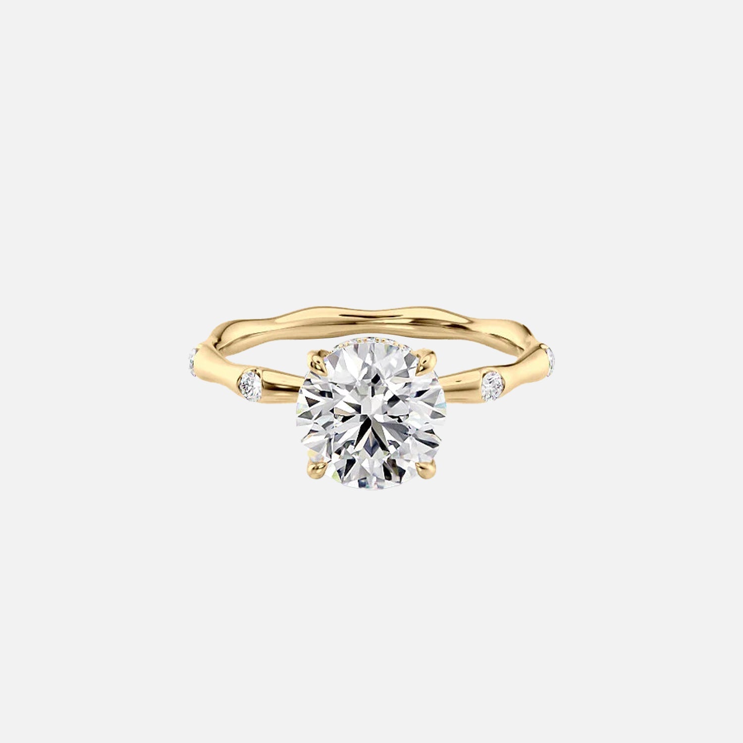 The Sabrina Round Side Stone Moissanite Ring -4643