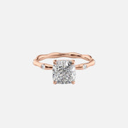  The Samantha Cushion Moissanite Ring 14k Rose Gold 001