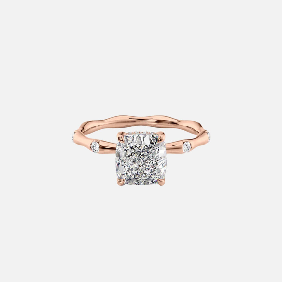  The Samantha Cushion Moissanite Ring 14k Rose Gold 001