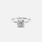  The Samantha Cushion Moissanite Ring 14k White Gold 001
