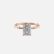  The Samantha Emerald Moissanite Ring 14k Rose Gold 001