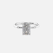  The Samantha Emerald Moissanite Ring 18k White Gold 001