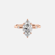  The Samantha Marquise Moissanite Ring 14k Rose Gold 001