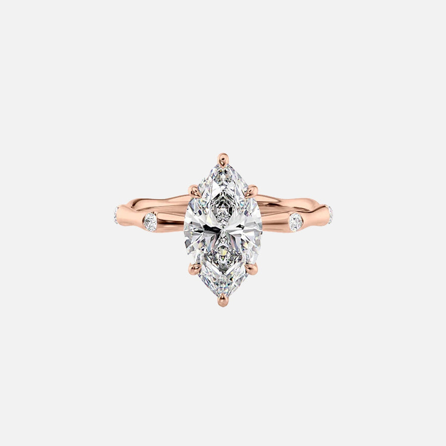  The Samantha Marquise Moissanite Ring 18k Rose Gold 001