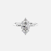  The Samantha Marquise Moissanite Ring 18k White Gold 001
