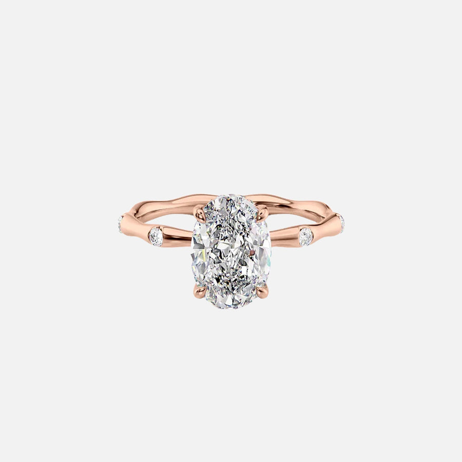  The Samantha Oval Moissanite Ring 14k Rose Gold 001