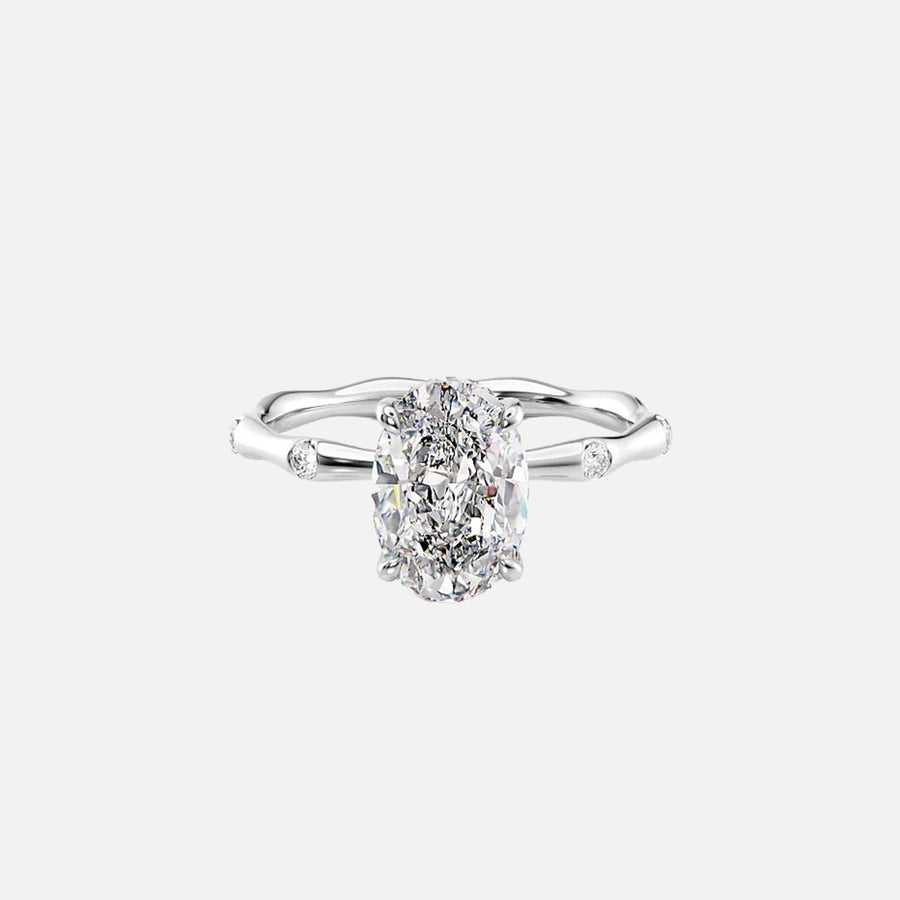  The Samantha Oval Moissanite Ring 14k White Gold 001