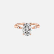  The Samantha Oval Moissanite Ring 18k Rose Gold 001