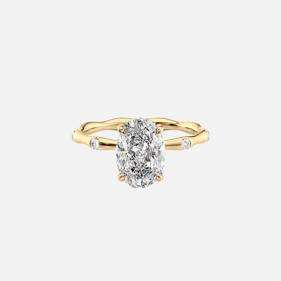  The Samantha Oval Moissanite Ring 18k Yellow Gold 001