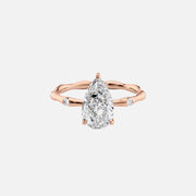  The Samantha Pear Moissanite Ring 14k Rose Gold 001
