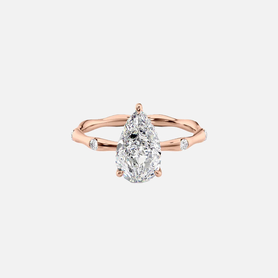  The Samantha Pear Moissanite Ring 14k Rose Gold 001