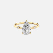 The Samantha Pear Moissanite Ring 14k Yellow Gold 001