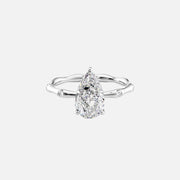  The Samantha Pear Moissanite Ring 18k White Gold 001