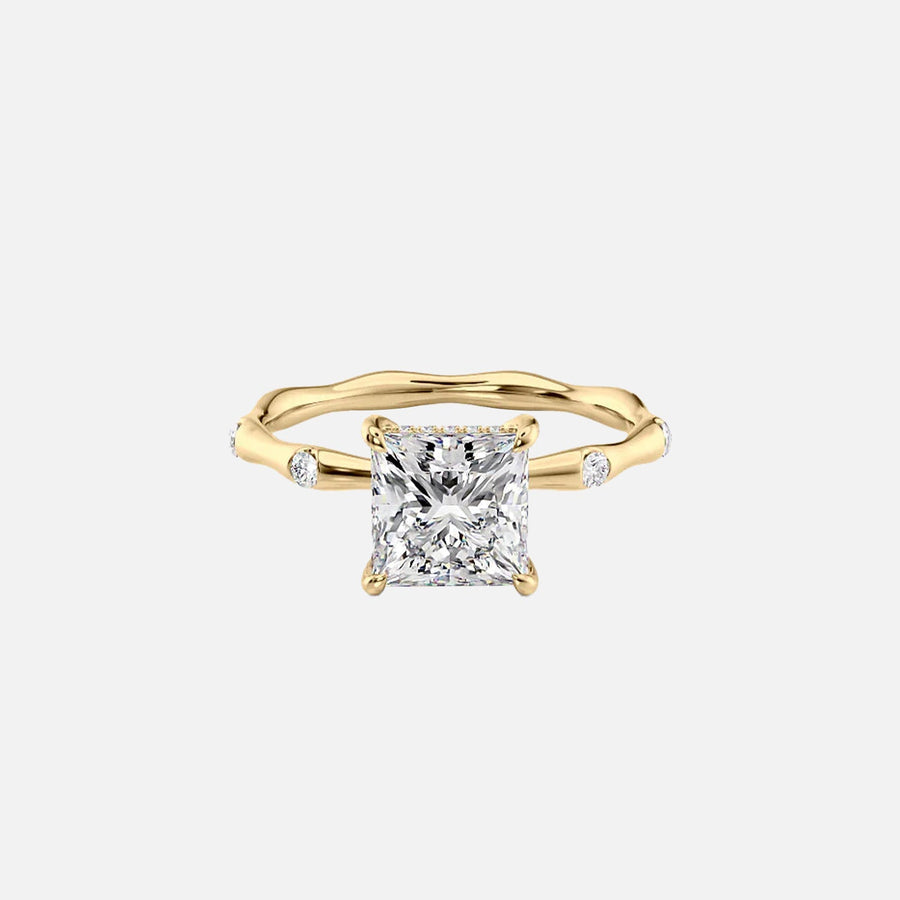 The Samantha Princess Moissanite Ring 14k Yellow Gold 001