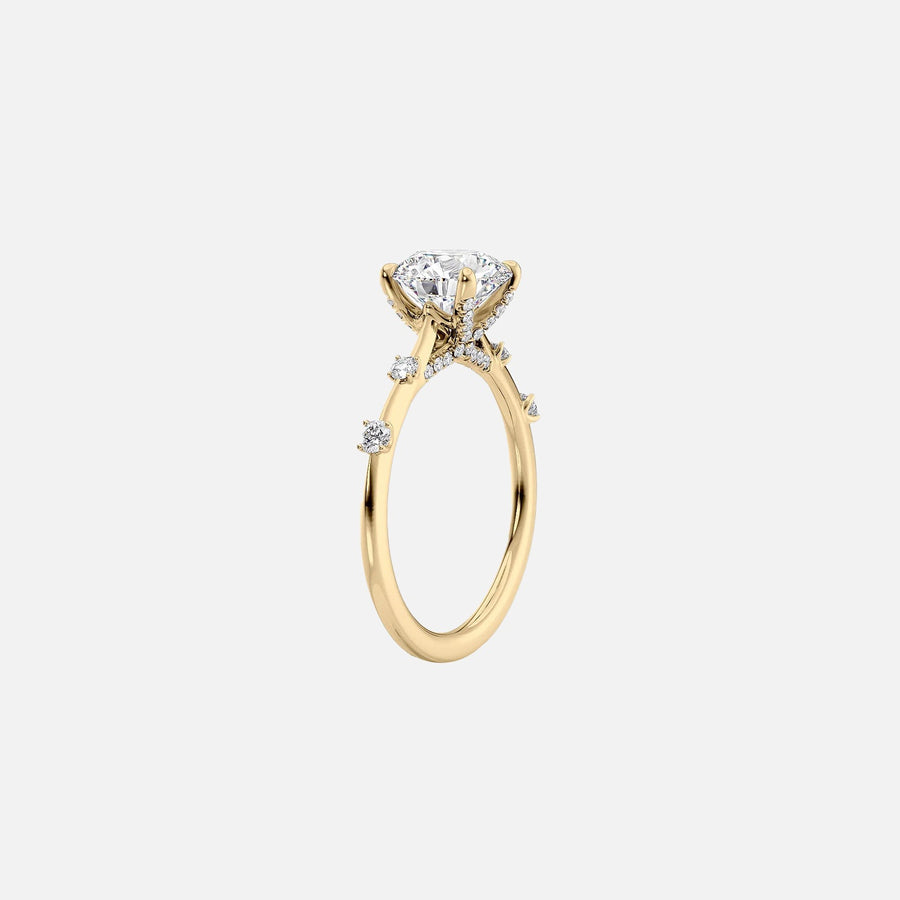 The Samantha Princess Moissanite Ring 14k Yellow Gold 002