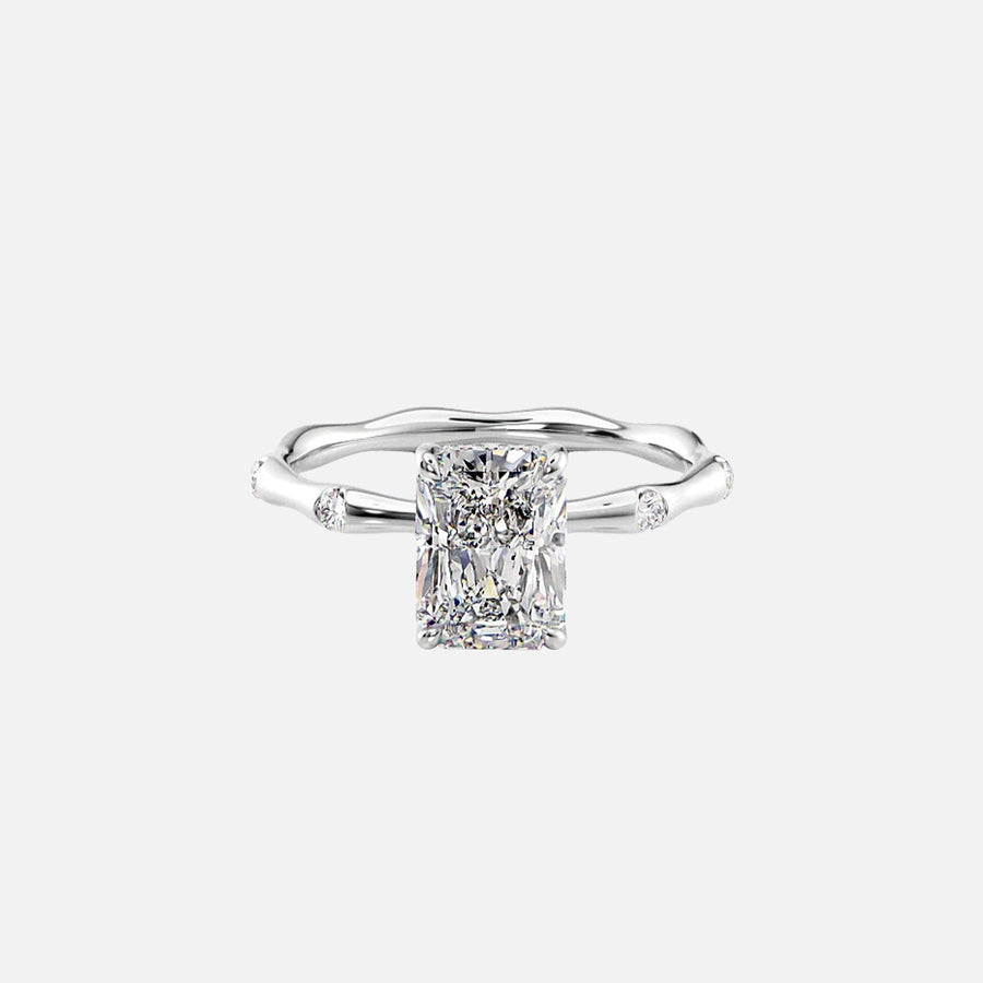  The Samantha Radiant Moissanite Ring 14k White Gold 001