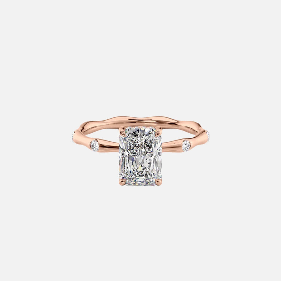  The Samantha Radiant Moissanite Ring 18k Rose Gold 001