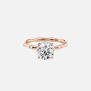  The Samantha Round Moissanite Ring 14k Rose Gold 001