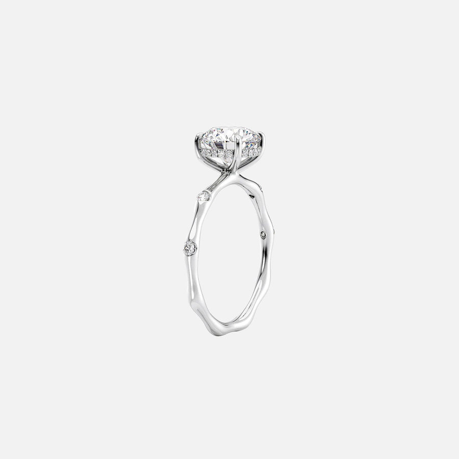  The Samantha Round Moissanite Ring 14k White Gold 002