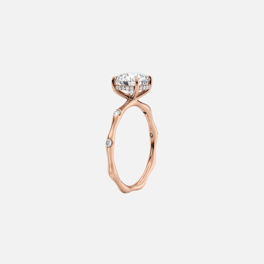  The Samantha Round Moissanite Ring 18k Rose Gold 002