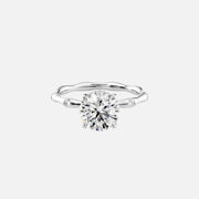  The Samantha Round Moissanite Ring 18k White Gold 001