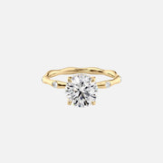  The Samantha Round Moissanite Ring 18k Yellow Gold 001