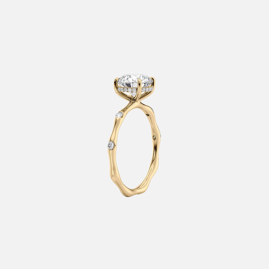  The Samantha Round Moissanite Ring 18k Yellow Gold 002