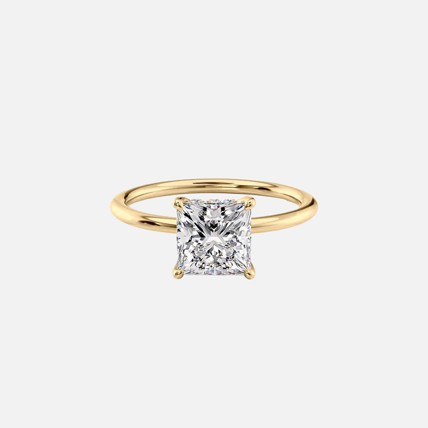 The Sandra Princess Moissanite Ring 14k Yellow Gold 001