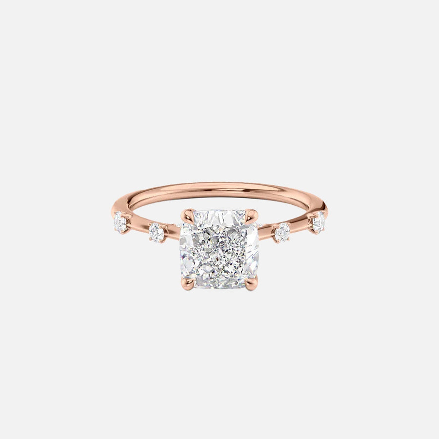 The Sasha Cushion Side Stone Moissanite Ring - KNT - Engagement Rings, Wedding Bands & Fine Jewelry