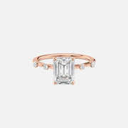 The Sasha Emerald Side Stone Moissanite Ring - KNT - Engagement Rings, Wedding Bands & Fine Jewelry