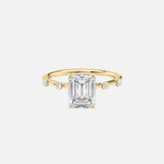 The Sasha Emerald Side Stone Moissanite Ring - KNT - Engagement Rings, Wedding Bands & Fine Jewelry