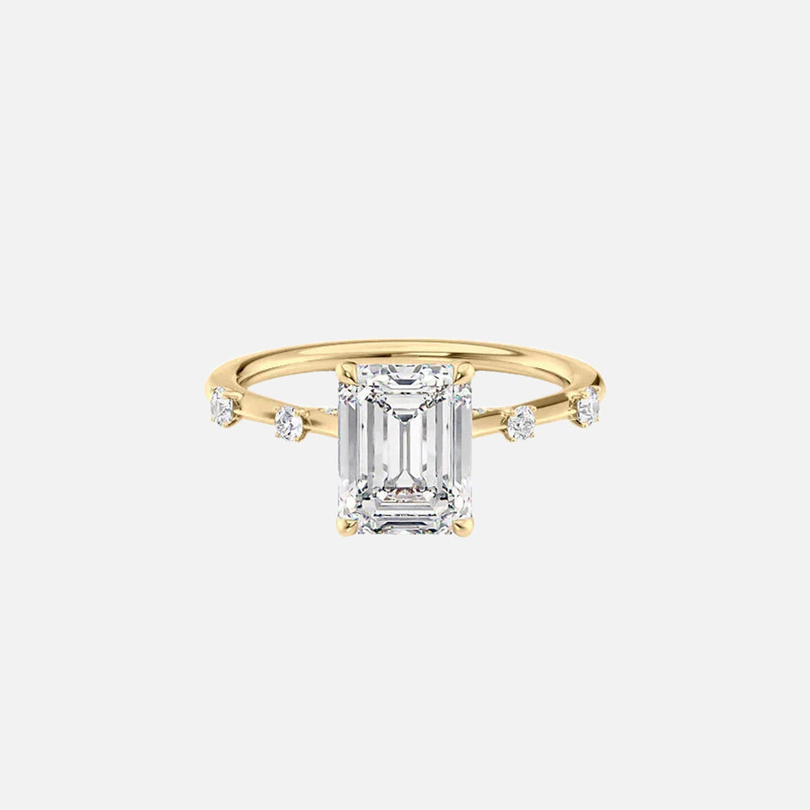 The Sasha Emerald Side Stone Moissanite Ring - KNT - Engagement Rings, Wedding Bands & Fine Jewelry